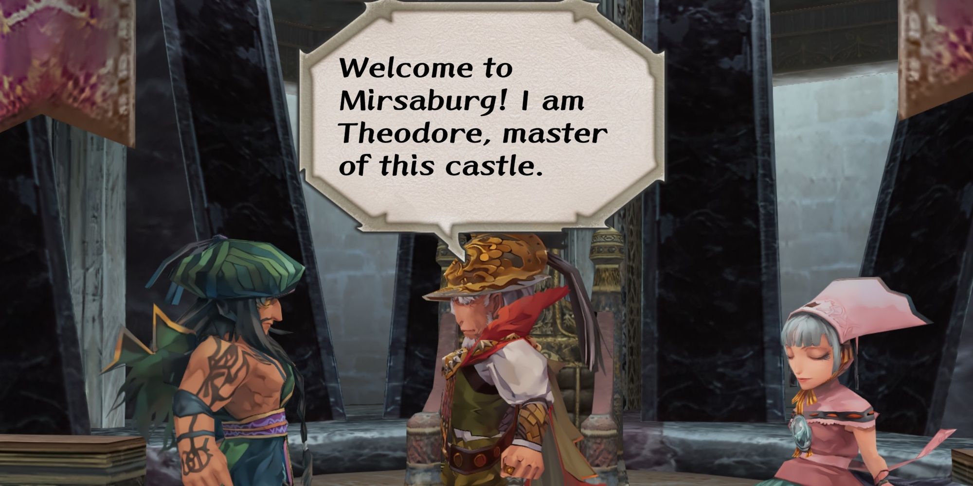 Hawke meeting Theodore in his castle in Mirsaburg