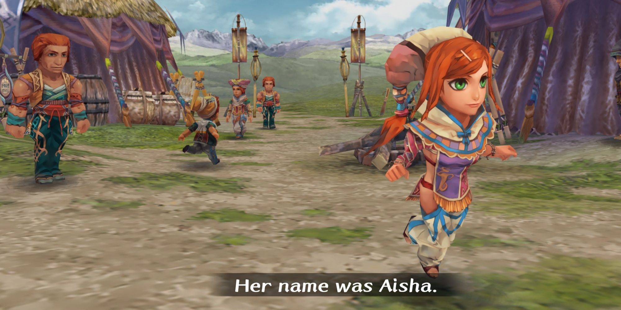 Aisha running through her village