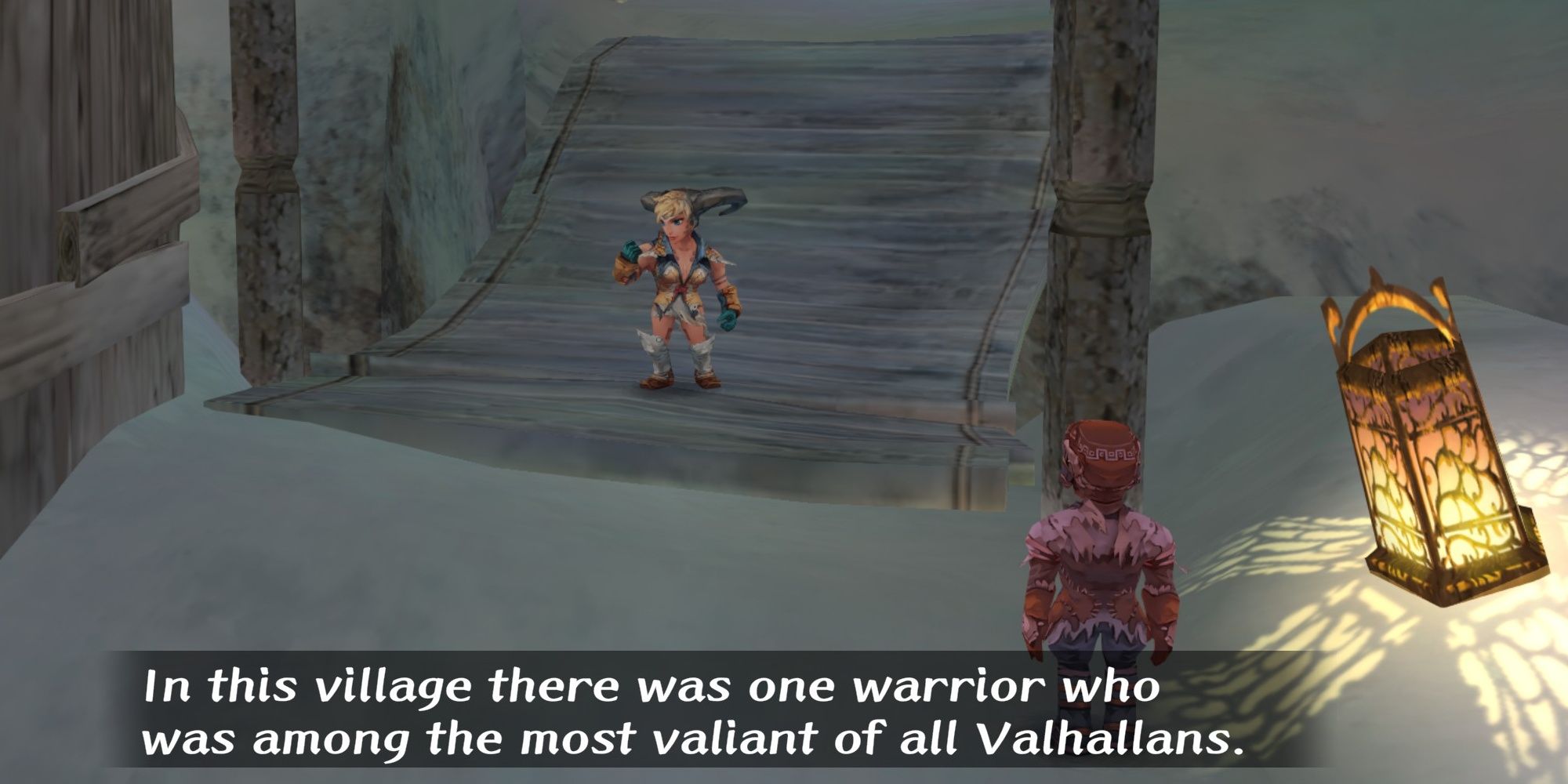 Sif's standing at the gates of her village