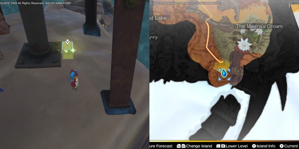 A chest hidden on the Maneland in Dragon Quest Treasures.