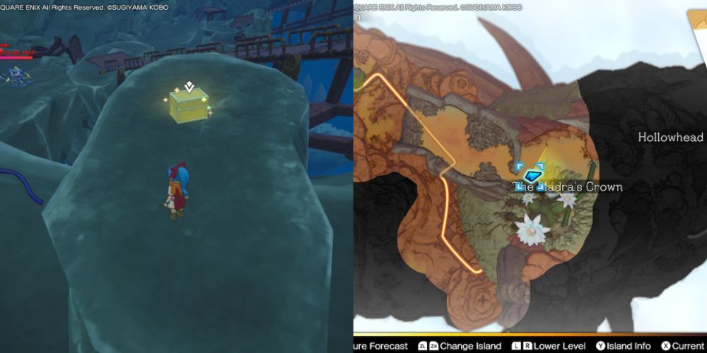 A chest hidden on the Maneland in Dragon Quest Treasures.