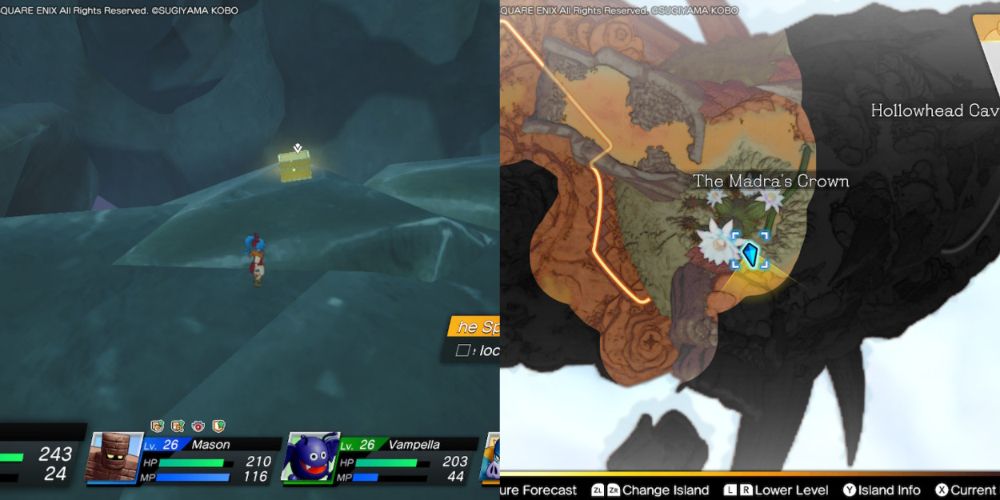 A chest hidden on the Maneland in Dragon Quest Treasures.