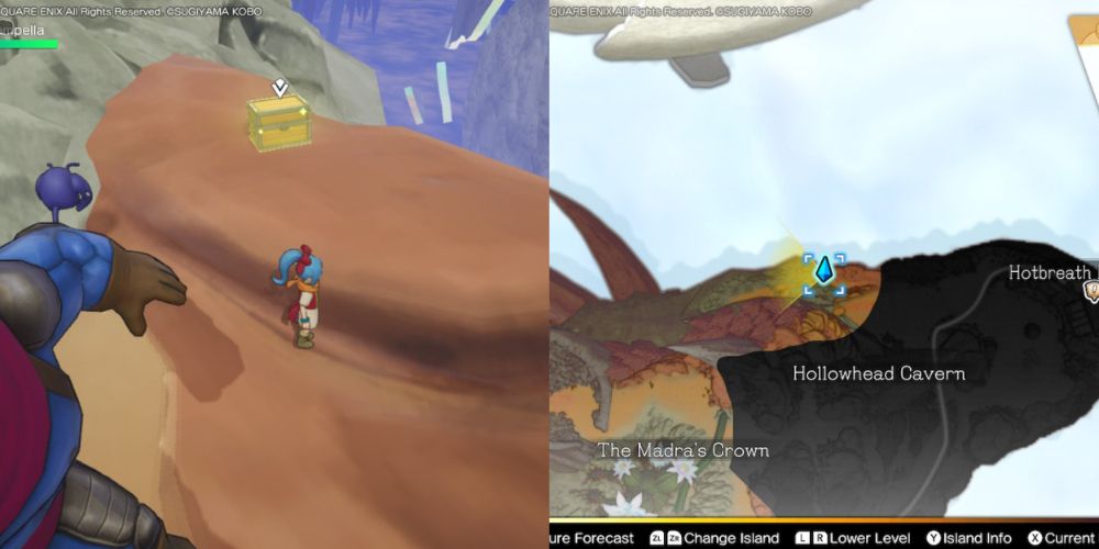 A chest hidden on the Maneland in Dragon Quest Treasures.