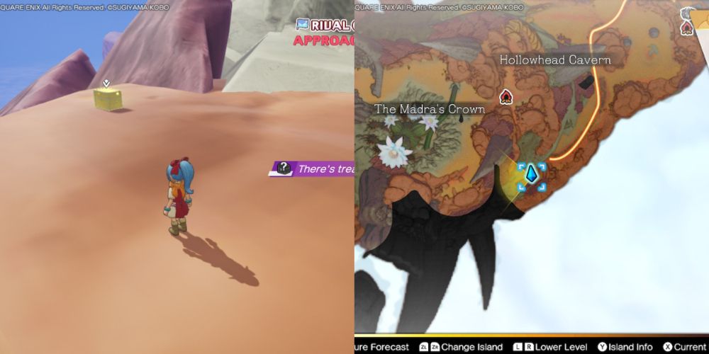 A chest hidden on the Maneland in Dragon Quest Treasures.