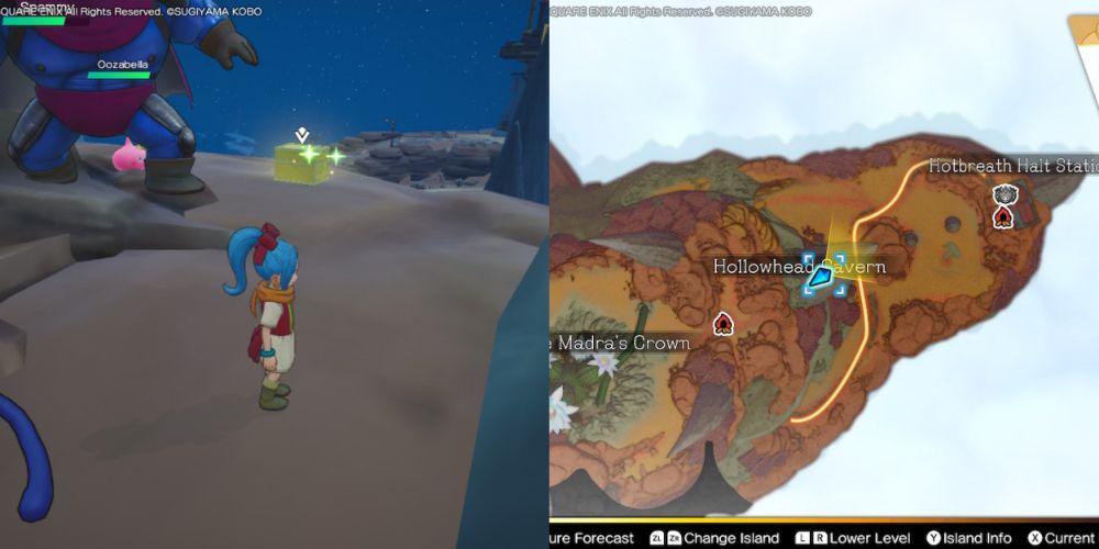 A chest hidden on the Maneland in Dragon Quest Treasures.