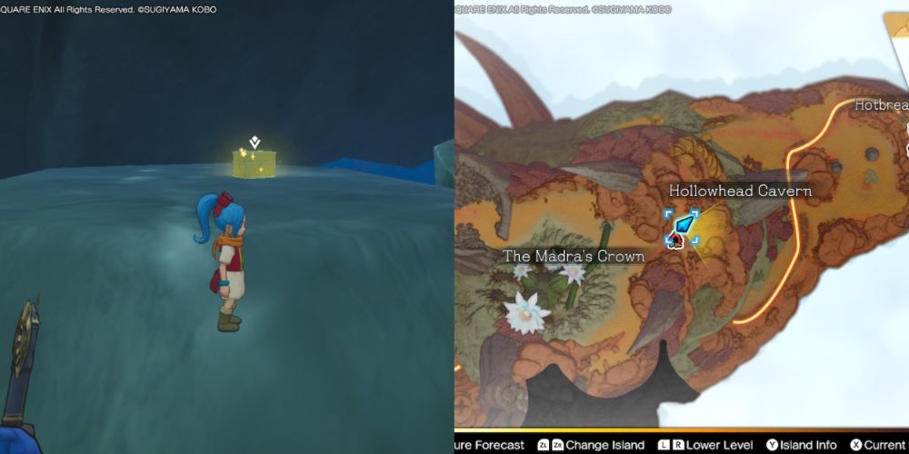 A chest hidden on the Maneland in Dragon Quest Treasures.