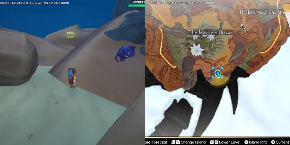 A chest hidden on the Maneland in Dragon Quest Treasures.