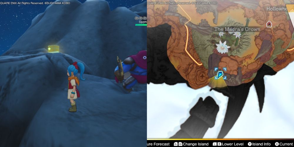 A chest hidden on the Maneland in Dragon Quest Treasures.