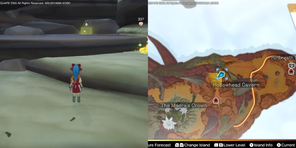 A chest hidden on the Maneland in Dragon Quest Treasures.