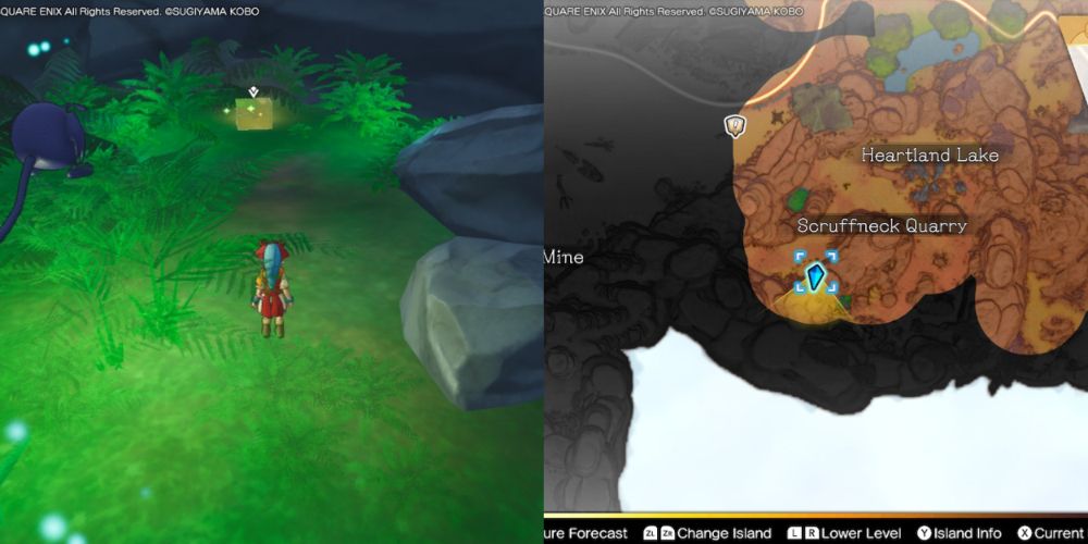 A chest hidden on the Maneland in Dragon Quest Treasures.