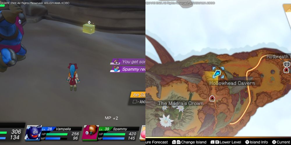 A chest hidden on the Maneland in Dragon Quest Treasures.
