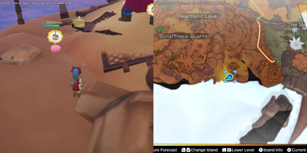 A chest hidden on the Maneland in Dragon Quest Treasures.