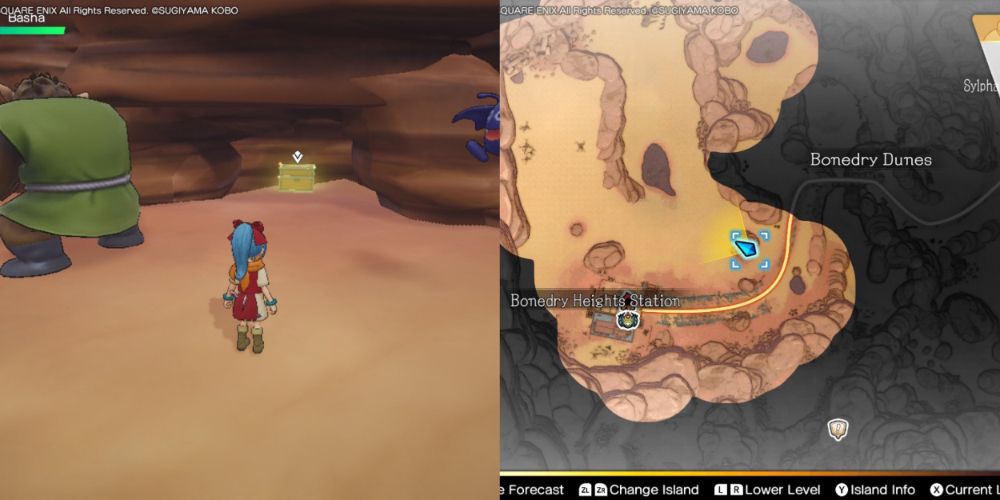 A chest hidden on the Maneland in Dragon Quest Treasures.