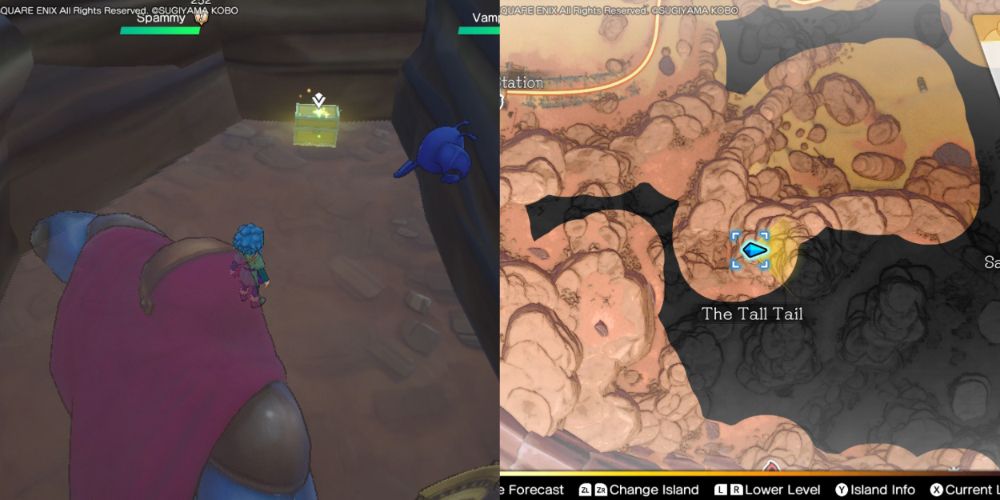 A chest hidden on the Maneland in Dragon Quest Treasures.