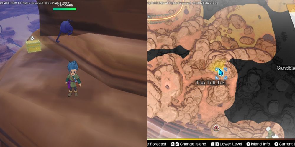 A chest hidden on the Maneland in Dragon Quest Treasures.