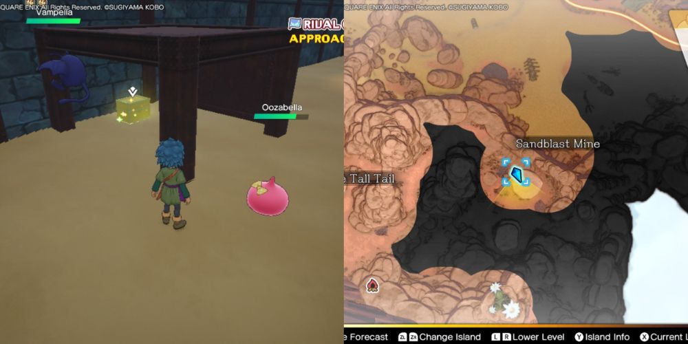 A chest hidden on the Maneland in Dragon Quest Treasures.