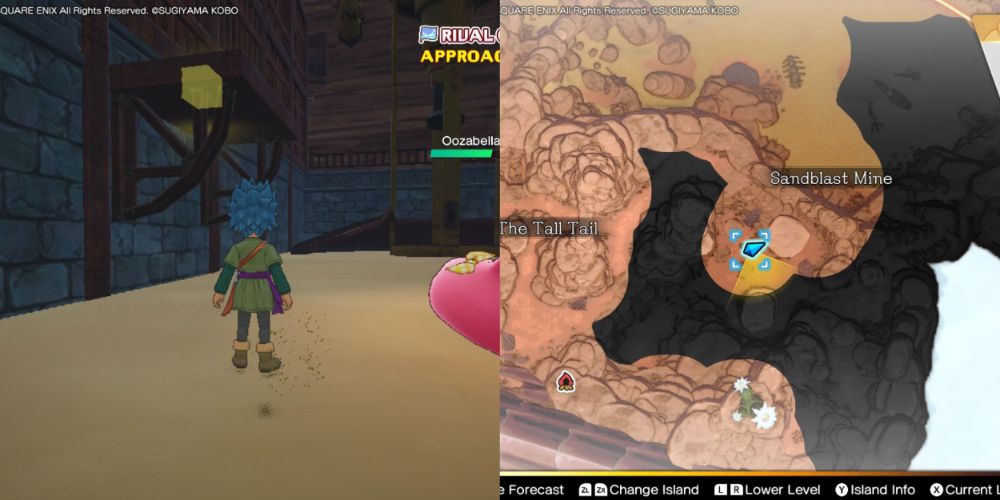 A chest hidden on the Maneland in Dragon Quest Treasures.