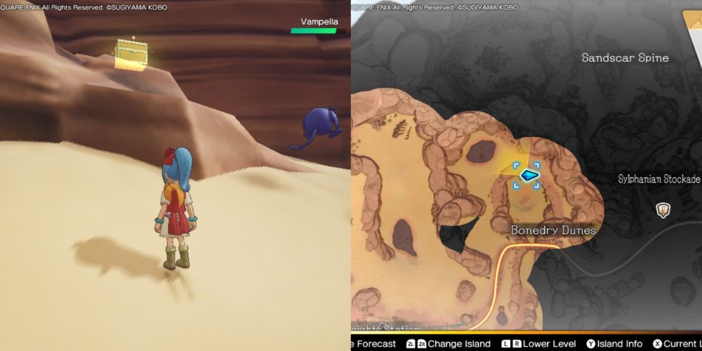A chest hidden on the Maneland in Dragon Quest Treasures.