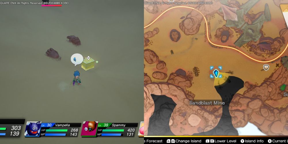A chest hidden on the Maneland in Dragon Quest Treasures.