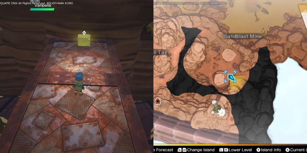 A chest hidden on the Maneland in Dragon Quest Treasures.