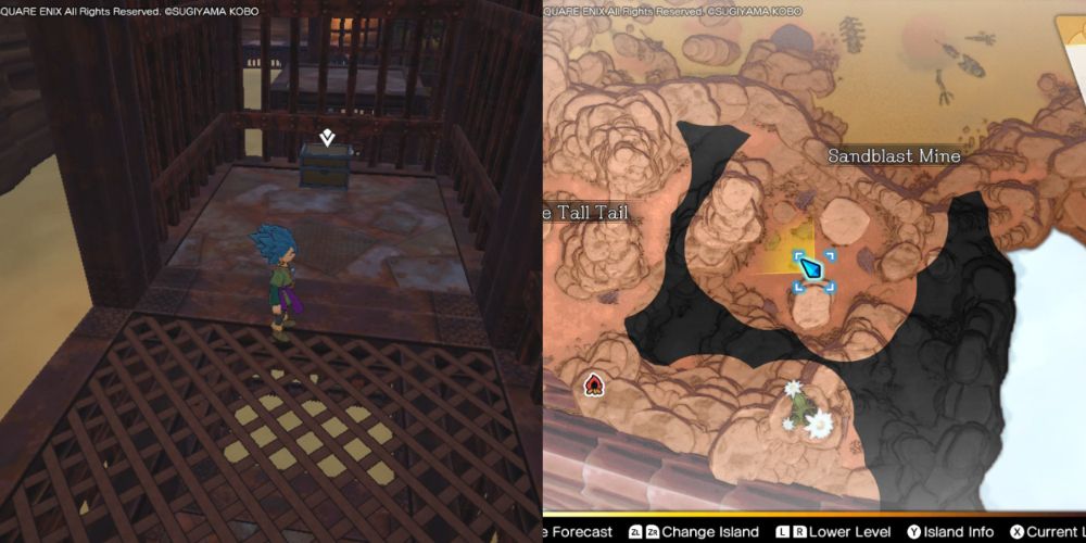 A chest hidden on the Maneland in Dragon Quest Treasures.