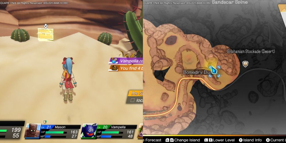 A chest hidden on the Maneland in Dragon Quest Treasures.