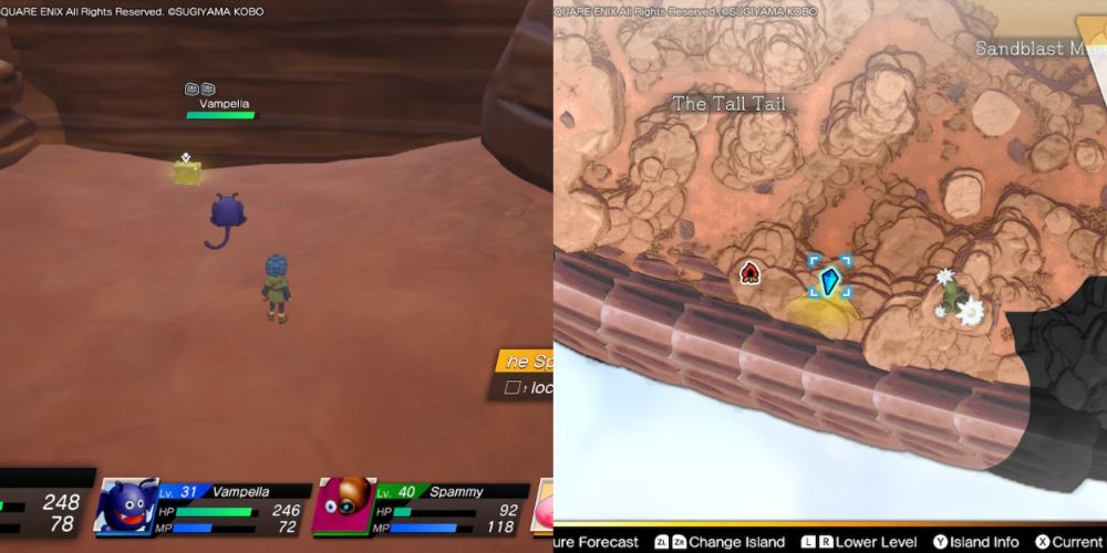 A chest hidden on the Maneland in Dragon Quest Treasures.