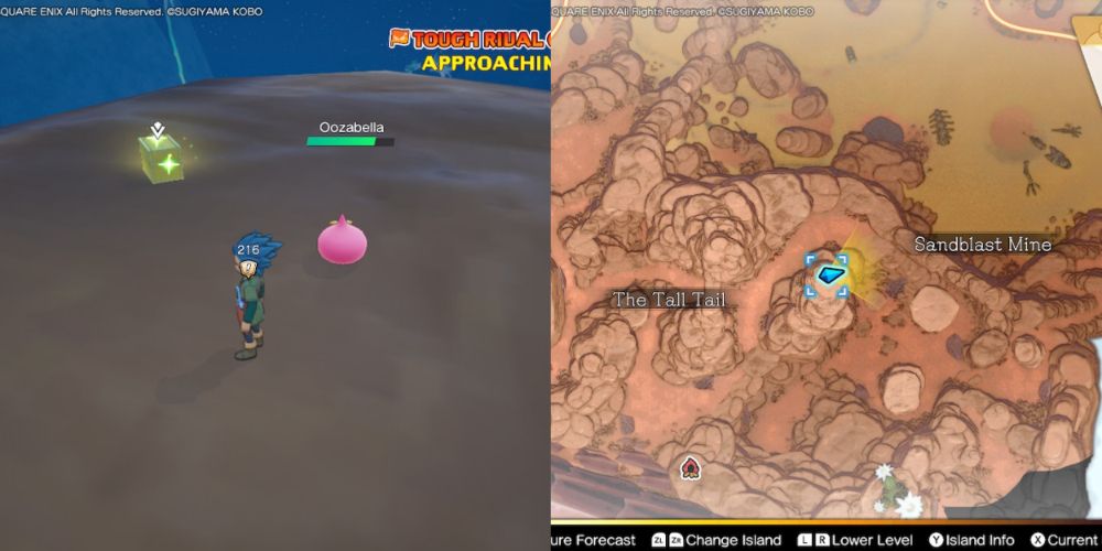 A chest hidden on the Maneland in Dragon Quest Treasures.