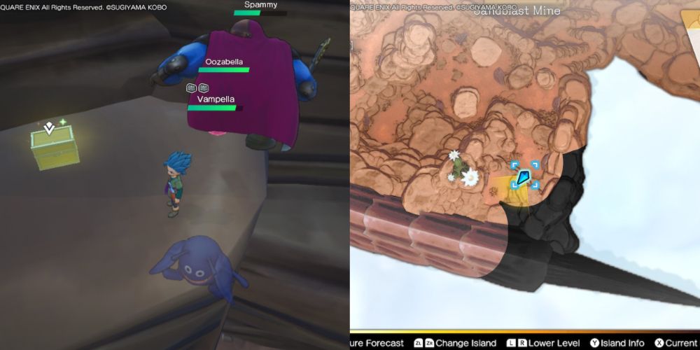 A chest hidden on the Maneland in Dragon Quest Treasures.