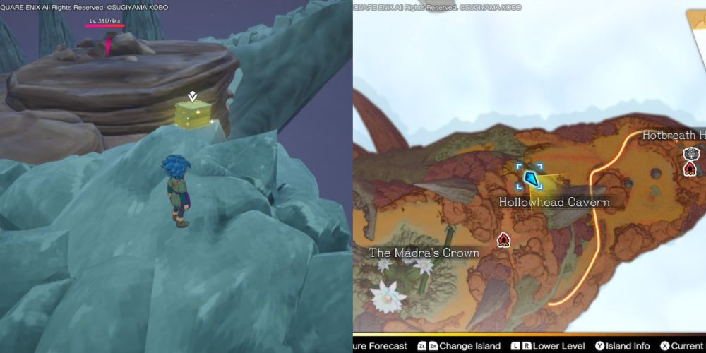 A chest hidden on the Maneland in Dragon Quest Treasures.