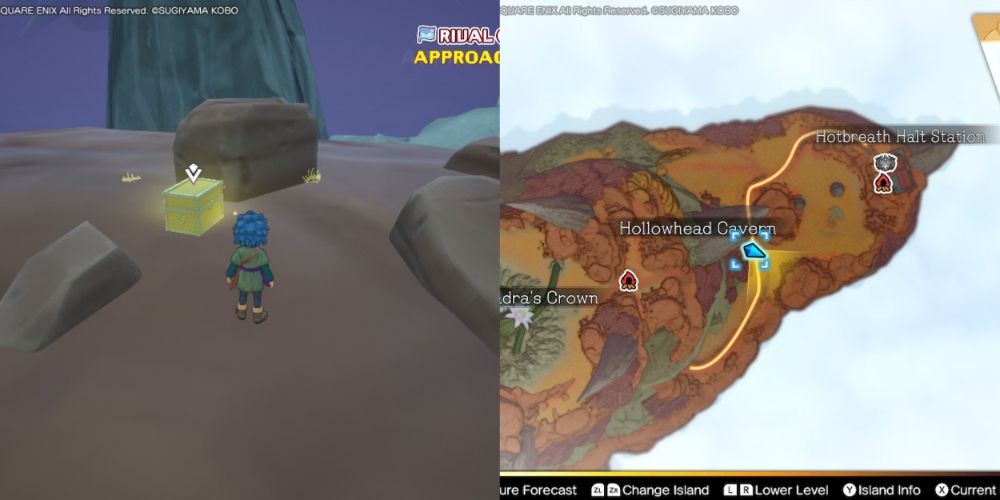 A chest hidden on the Maneland in Dragon Quest Treasures.