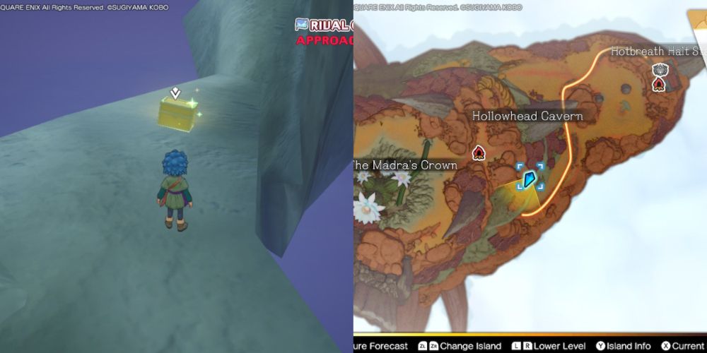 A chest hidden on the Maneland in Dragon Quest Treasures.