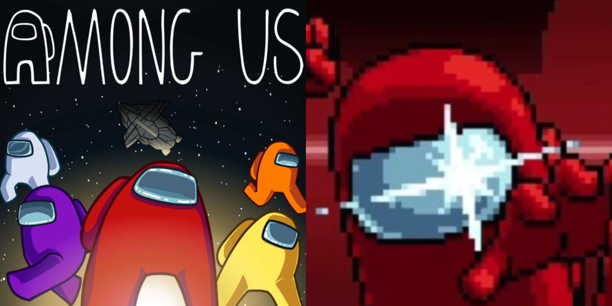 among us cover art and the red crewmates appearance in fraymakers
