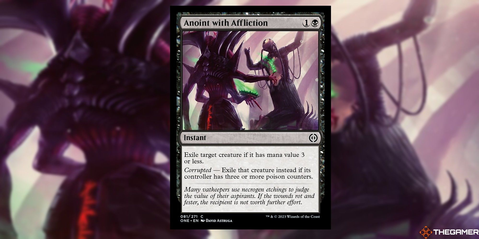 Anoint with Affliction card and art background