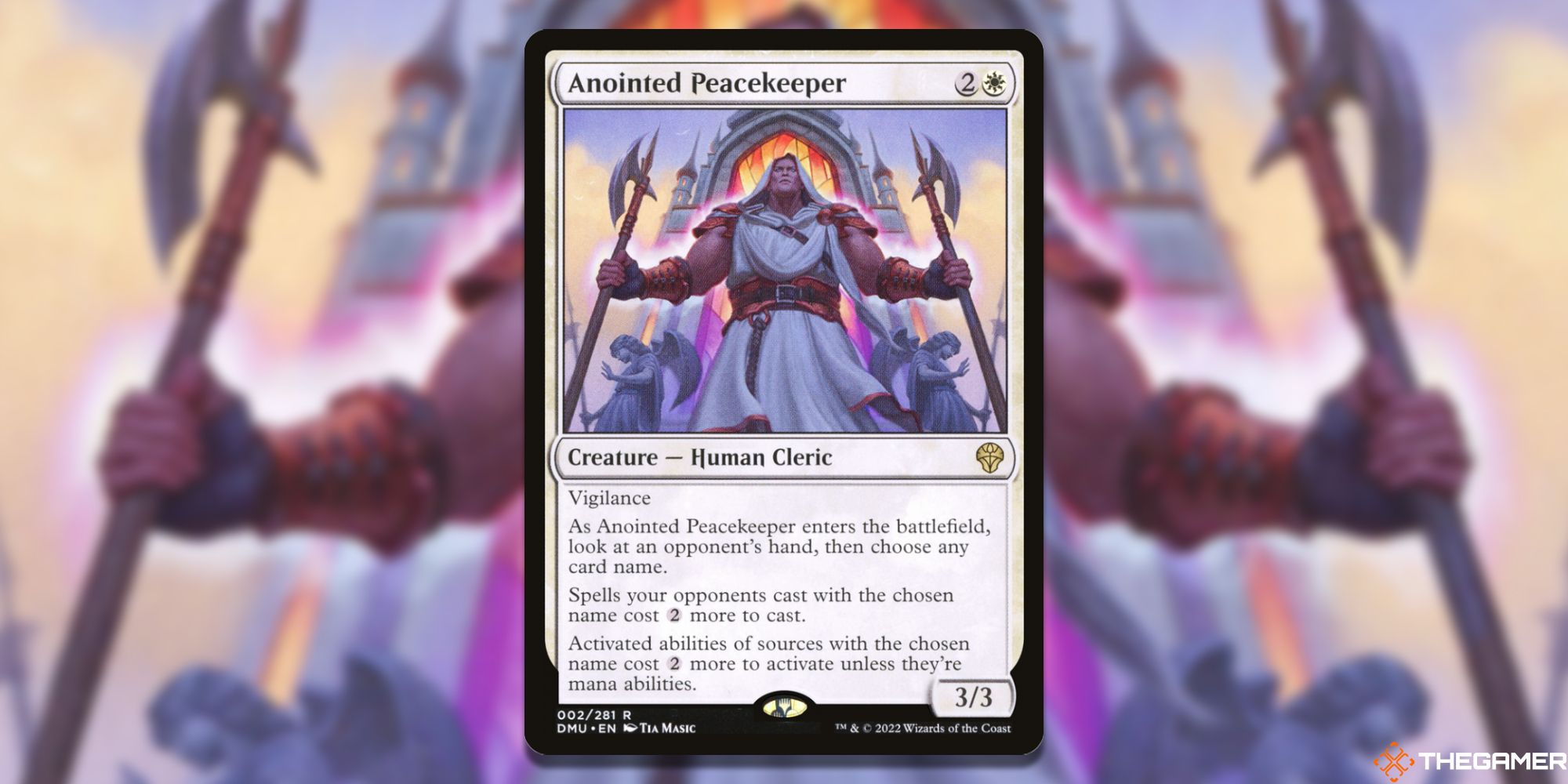 The card Anointed Peacekeeper from Magic: The Gathering.