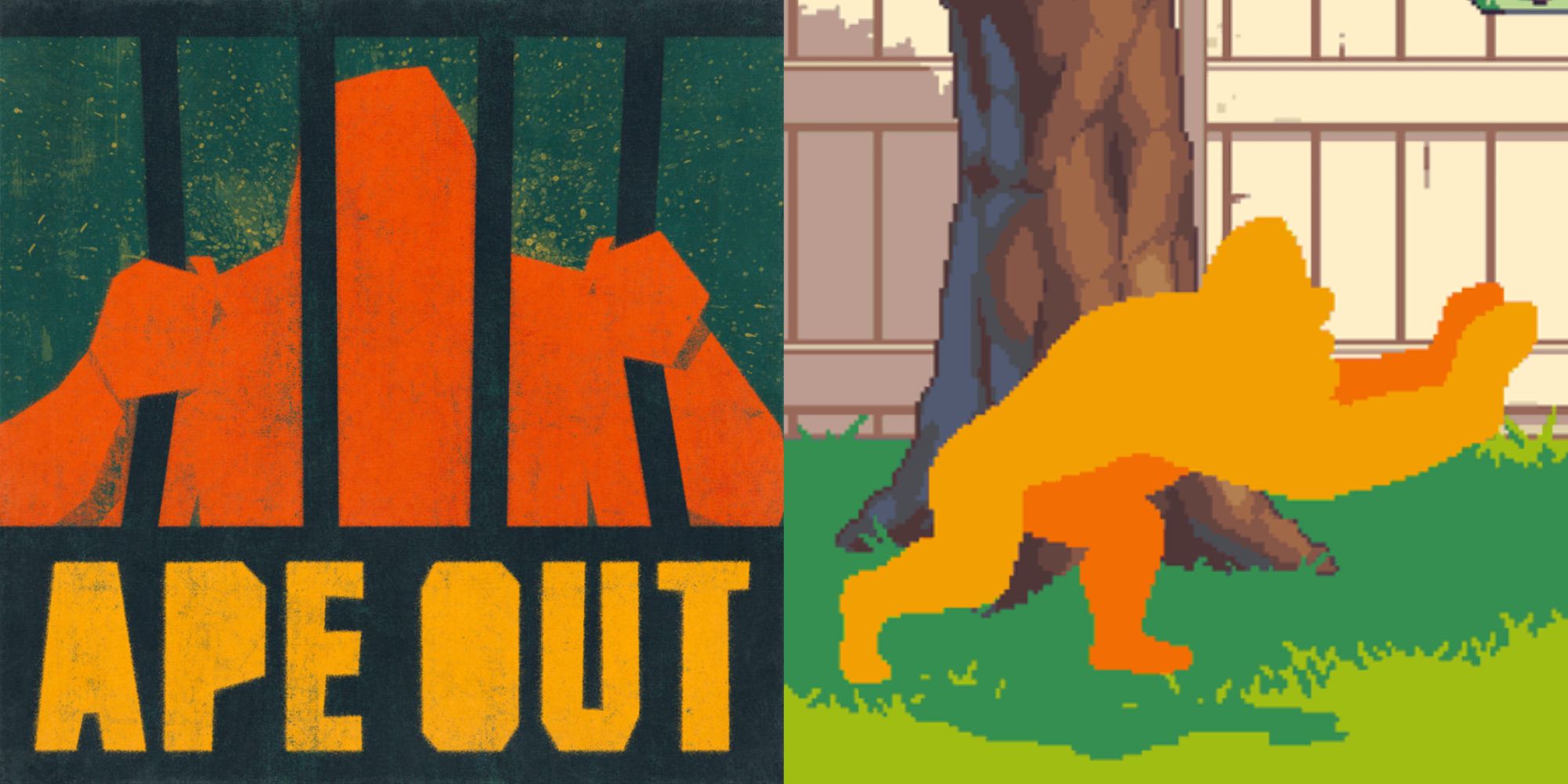 ape out game cover and ape assist character in Fraymakers