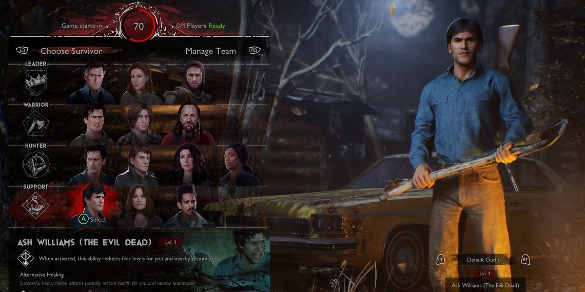 Ash from Evil Dead in the Character select screen
