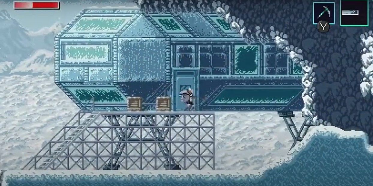 Axiom Verge Two the glacier entrance and finding the compass