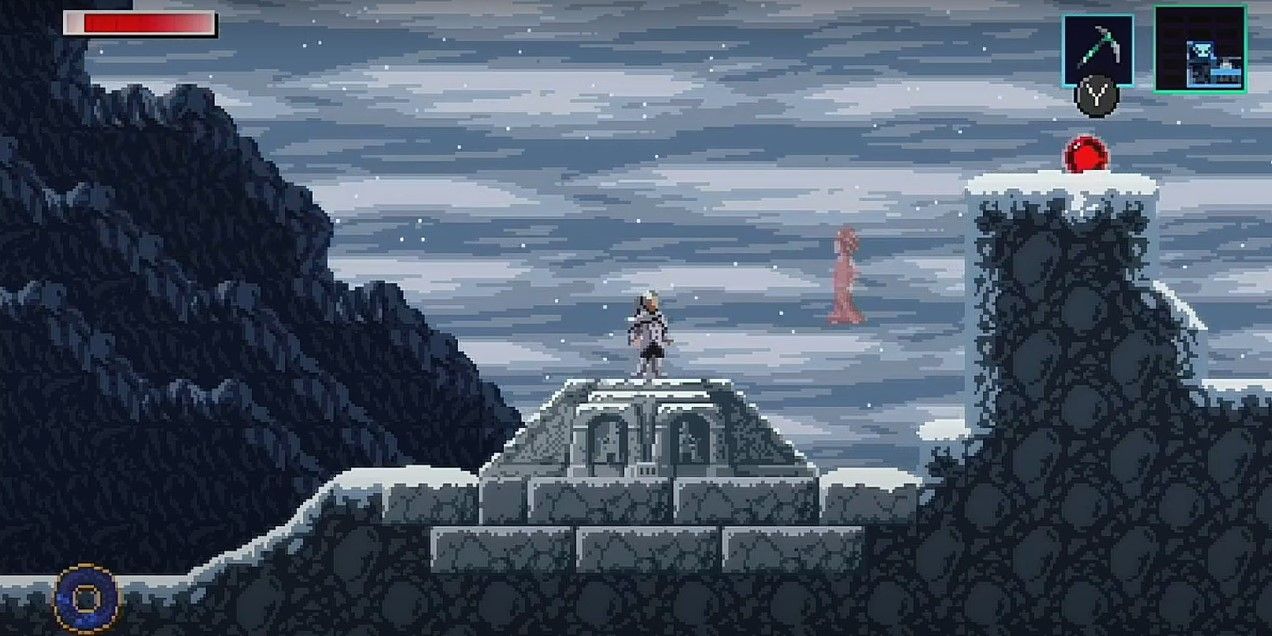 Using the compass to find the urn in Axiom Verge Two