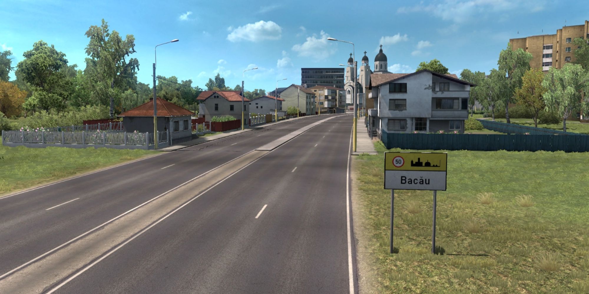 Bacău road sign and entry Euro Truck Simulator 2