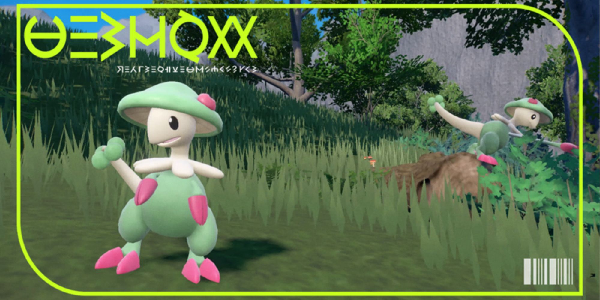 Two Breloom in the forest.