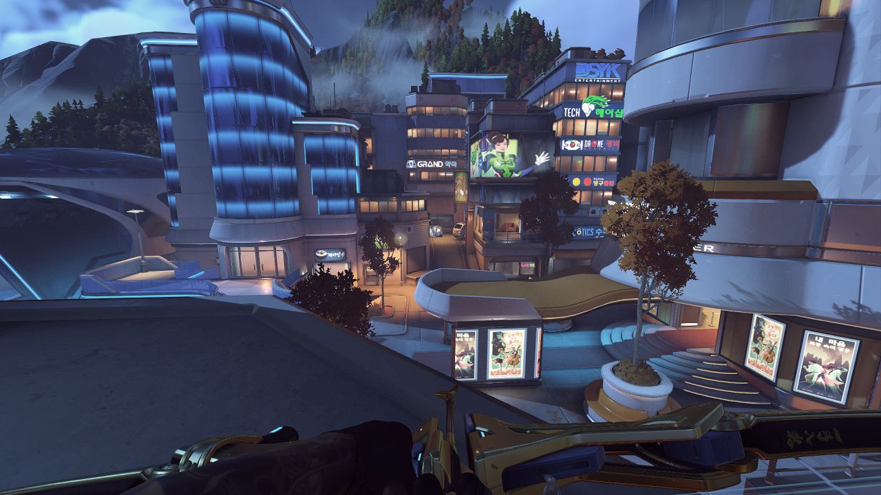 Hanzo Overlooking Busan Downtown In Overwatch 2
