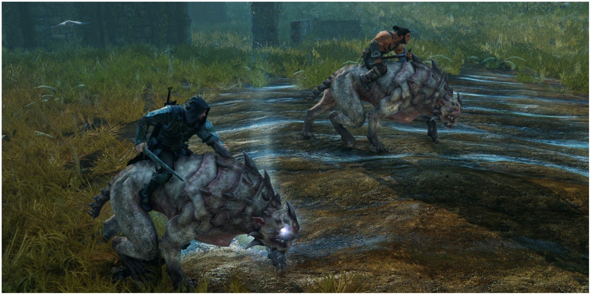 Riding a Caragor in Middle Earth Shadow of Modor