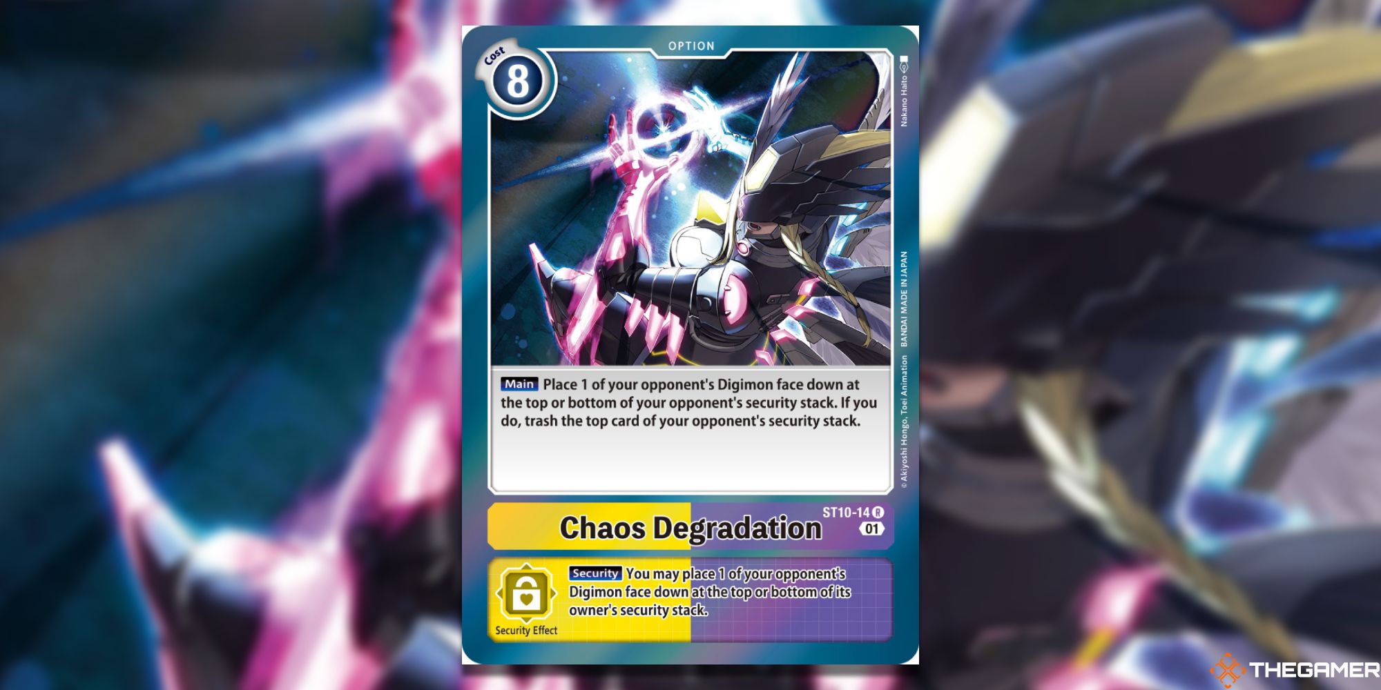 An image of the Chaos Degradation card from Digimon Card Game. 