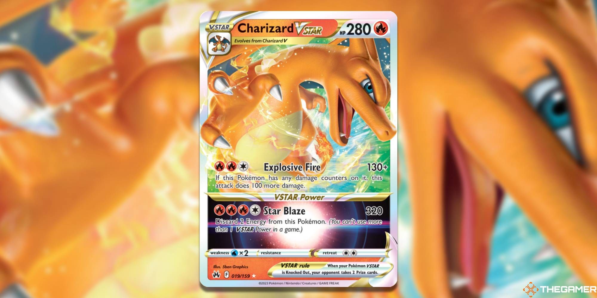 Pokemon TCG: Charizard VSTAR from Crown Zenith, with blurred background