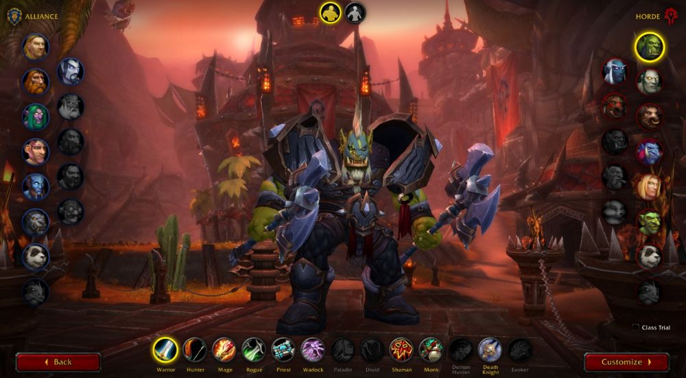 World OF Warcraft Character Creation