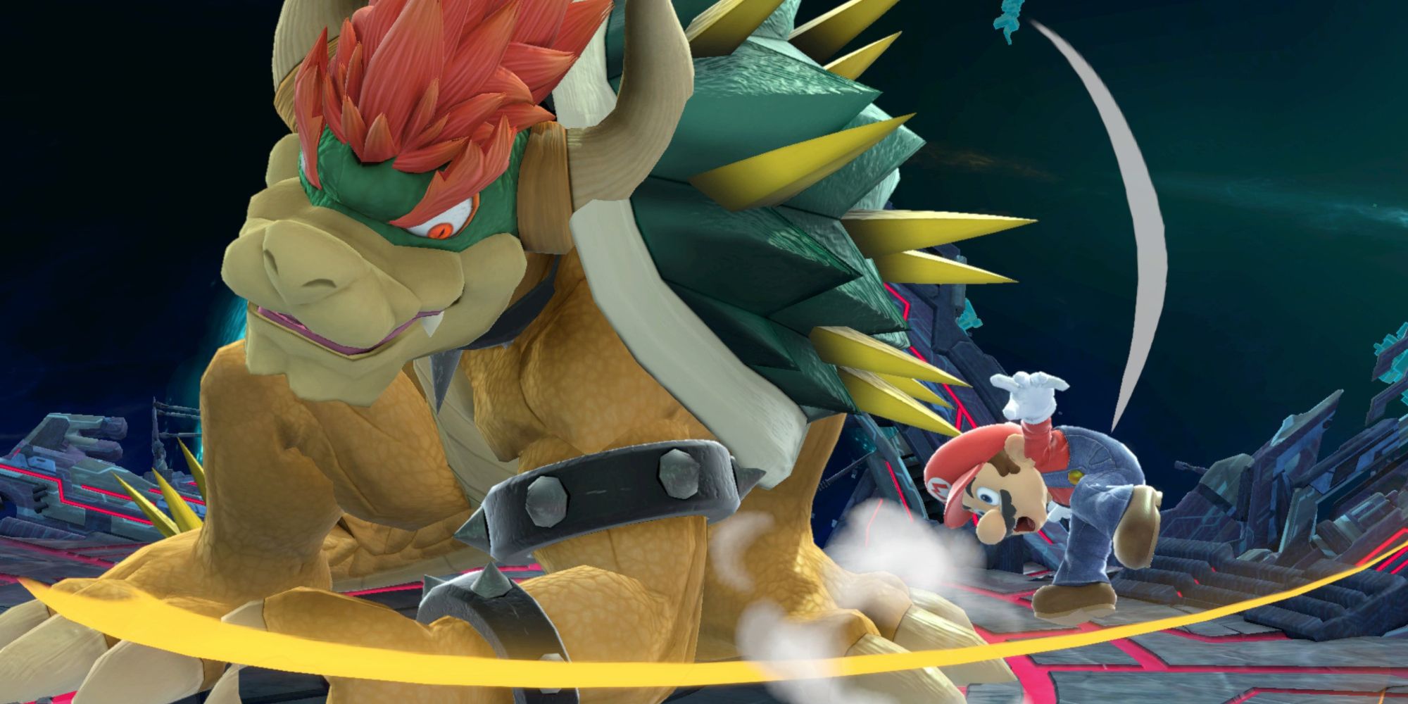 Super Smash Bros. Ultimate: Giga Bowser Attacking Mario
