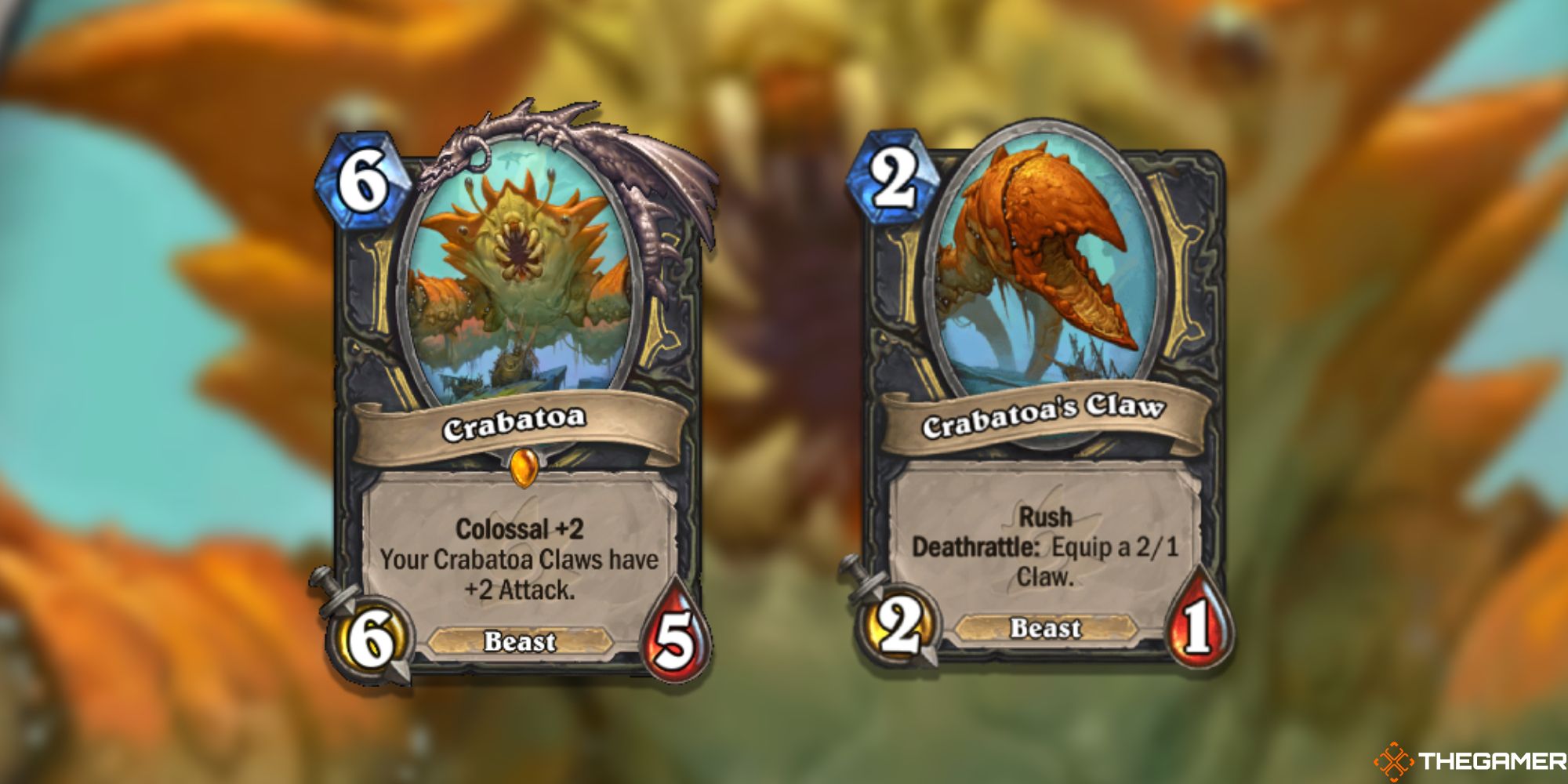 Crabatoa and Crabatoa's Claw Hearthstone Cards