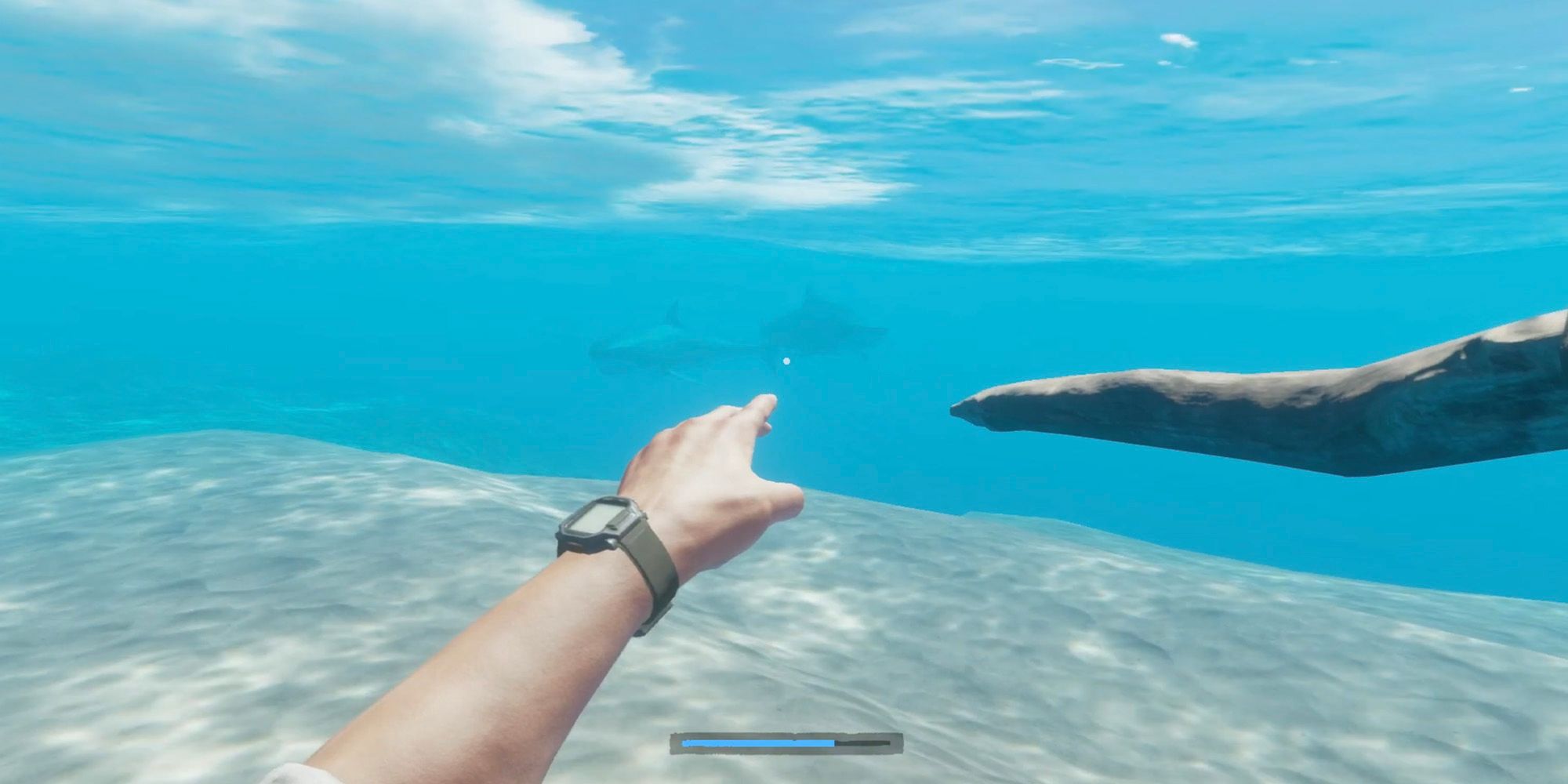 crude spear underwater in stranded deep