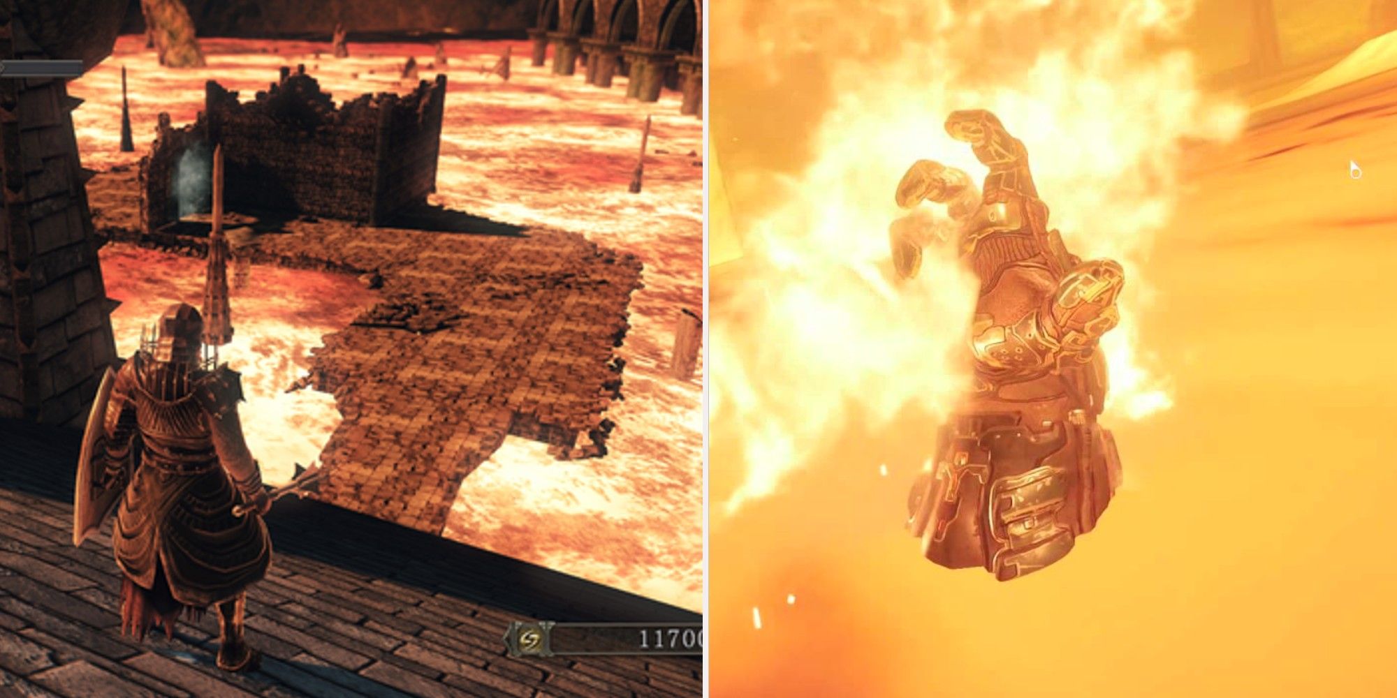 Dark Souls 2 Drangleic Castle and Doom (2016) Doomslayer dying in molten metal